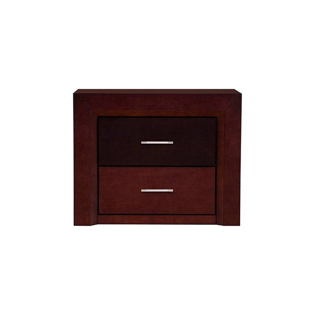 Cómoda Rochelle de madera de pino enchapada en maple americano, frente de 80 cm, alta y con 40 cm de fondo.