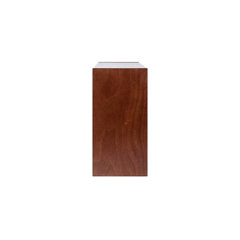 Cómoda Mond de Deurope con acabado en chapa de caoba y placa de mármol, tamaño 160x80x40 cm, estilo elegante y funcional.