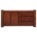 Cómoda Mond de madera con acabado en chapa de caoba y frentes de mármol, mide 160x80x40 cm, estilo elegante y funcional