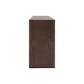 Consola Ripol de estilo industrial en madera enchapada en encino gris oscuro, perfecta para sala o entrada.
