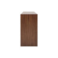 Consola Berne Made de madera de nogal con chapa de nogal, frente en color natural, medidas 140x80x40 cm.