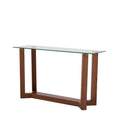 Consola Merlot deurope.com.mx de estructura en chapa de nogal con cubierta de cristal, medidas 140x80x40 cm.