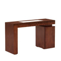 Consola Tamayo de madera de caoba con placa de mármol, dimensiones 140x75x40 cm, en estilo elegante y moderno.