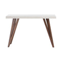 Consola Aragón de madera de poplar con cubierta de mármol, estructura elegante y dimensiones de 120x78x45 cm.