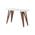 Consola Aragón de madera de poplar con superficie de mármol, estructura elegante, tamaño 120x78x45 cm, de deurope.com.mx