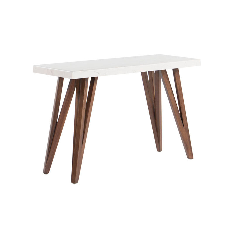 Consola Aragón de madera de tilo con cubierta de mármol, estructura elegante, tamaño 120x78x45 cm, deurope.com.mx