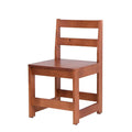 Silla para escritorio Texas de madera industrializada en color nogal, con respaldo y asiento acolchados.