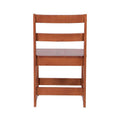Silla para escritorio Texas de madera industrializada en color nogal, vista frontal, con asiento y respaldo en madera robusta