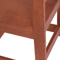 Silla para escritorio Texas de madera de pino con diseño industrial, frente vista, en color nogal, deurope.com.mx