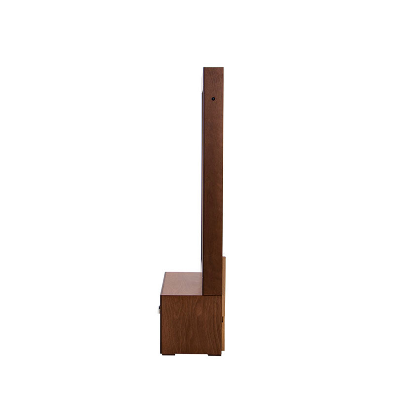 Espejo de pie Noruega de Deurope, con estructura de madera en acabado mandarino y tamaño de 80 cm de ancho y 180 cm de alto.