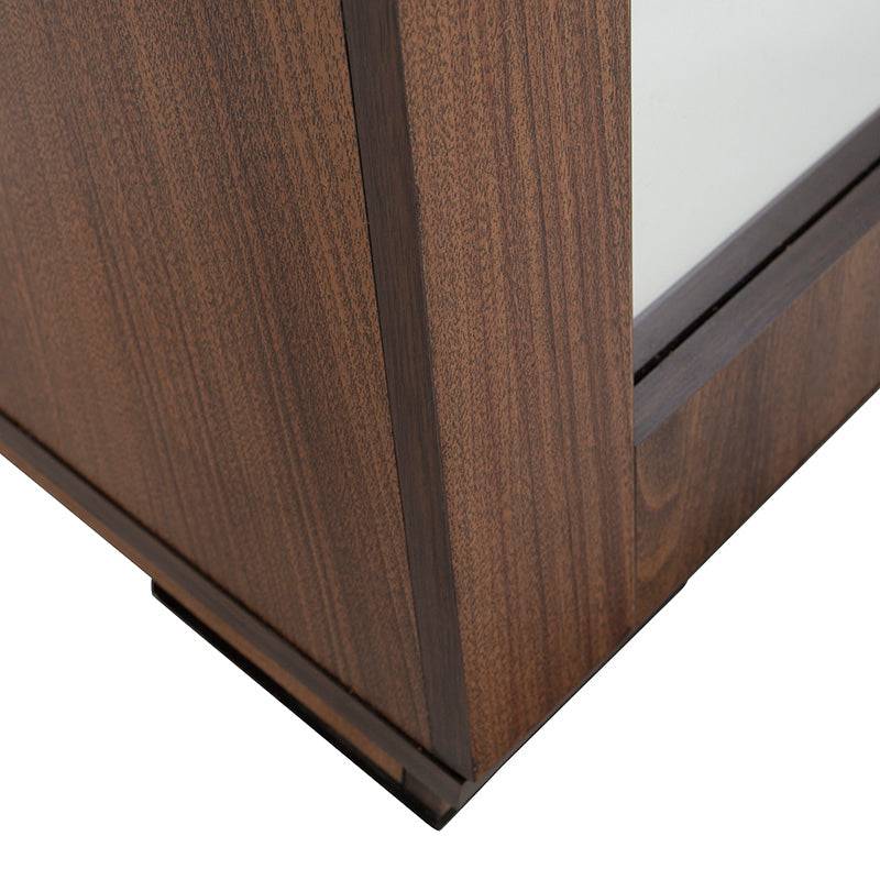 Espejo de pie Kenia deurope.com.mx con marco de madera nogal, 170 cm de altura y 60 cm de ancho, estilo industrial.
