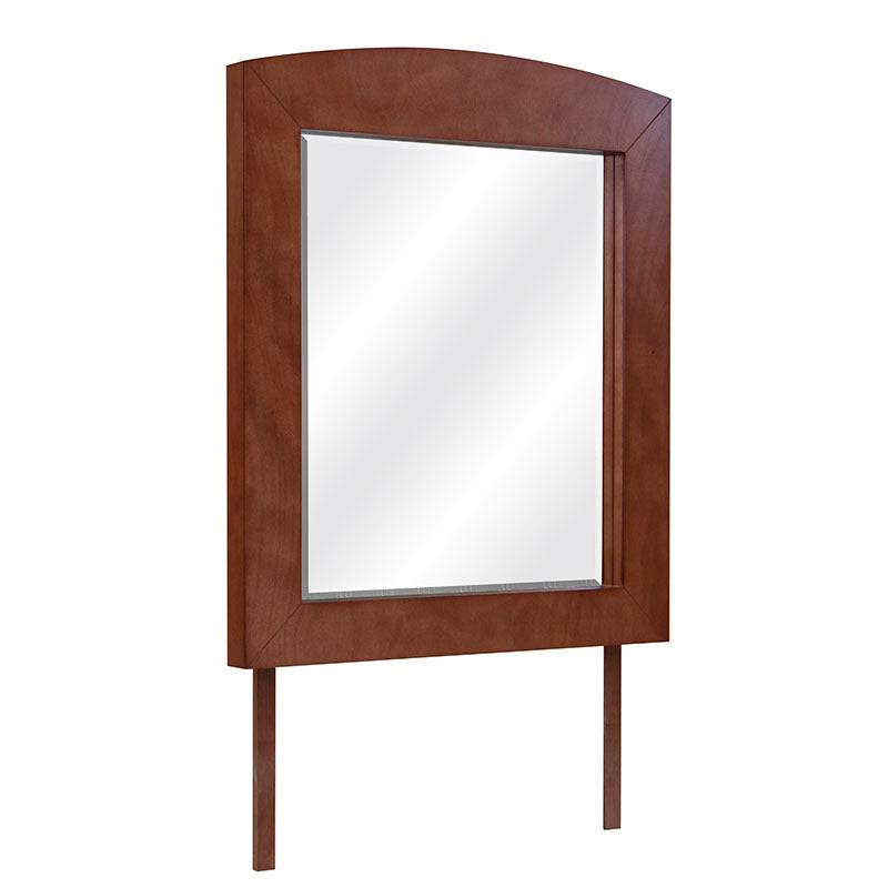 Espejo Armenia de madera de okume con marco en tono almendra, tamaño 100x120 cm, con superficie reflectante en interior.