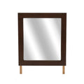 Espejo Boston de madera oscura, marco industrial, con superficie reflectante, tamaño 80x110 cm, en estilo moderno y elegante.