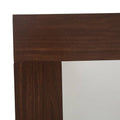 Espejo Boston de madera oscura con marco de 80 cm de ancho, 110 cm de alto y 5 cm de fondo, estilo industrial.