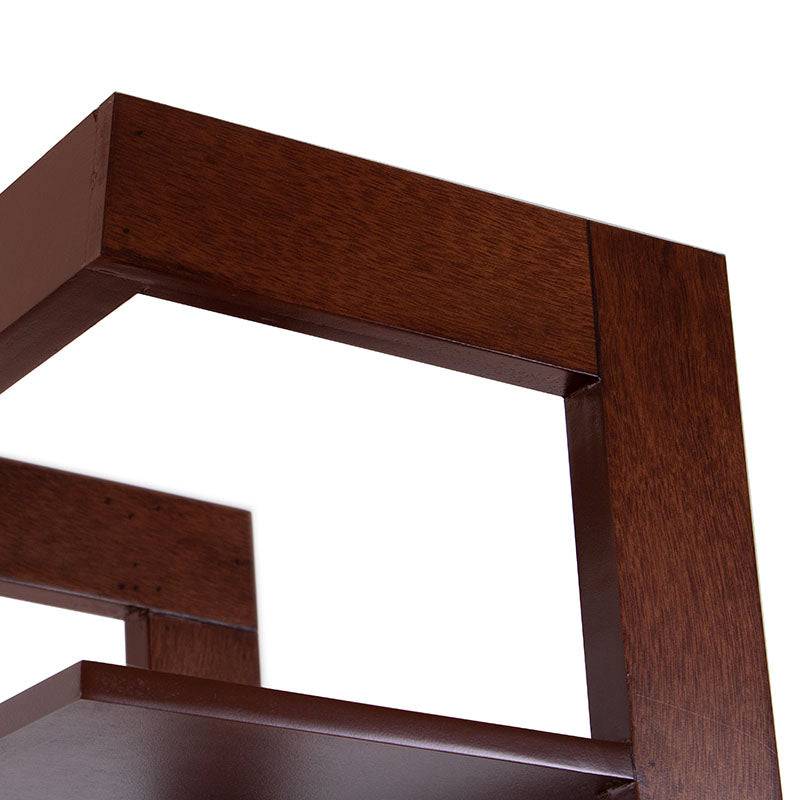 Librero con escritorio Cay de madera de caoba en color tabaco, con estantes y espacio de trabajo, de deurope.com.mx.