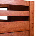 Cama alta Tenesse de madera de pino en color nogal, estructura de madera industrializada, vista frontal.