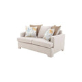 Juego de sala Tamayo de 2 piezas en tela beige claro, sofá loveseat con estructura resistente y diseño moderno.