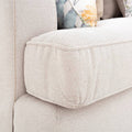 Juego de sala Tamayo de 2 piezas en tela beige claro, sofá loveseat con dimensiones de 160x94x96 cm, deurope.com.mx