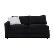 Sofa Lazy Loveseat de Deurope en tela negra, vista frontal del módulo de sala con dimensiones de 172x90x94 cm.