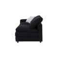 Juego de sala Lazy de 3 piezas en tela negra, sofá y loveseat con estructura moderna y cómodo diseño.
