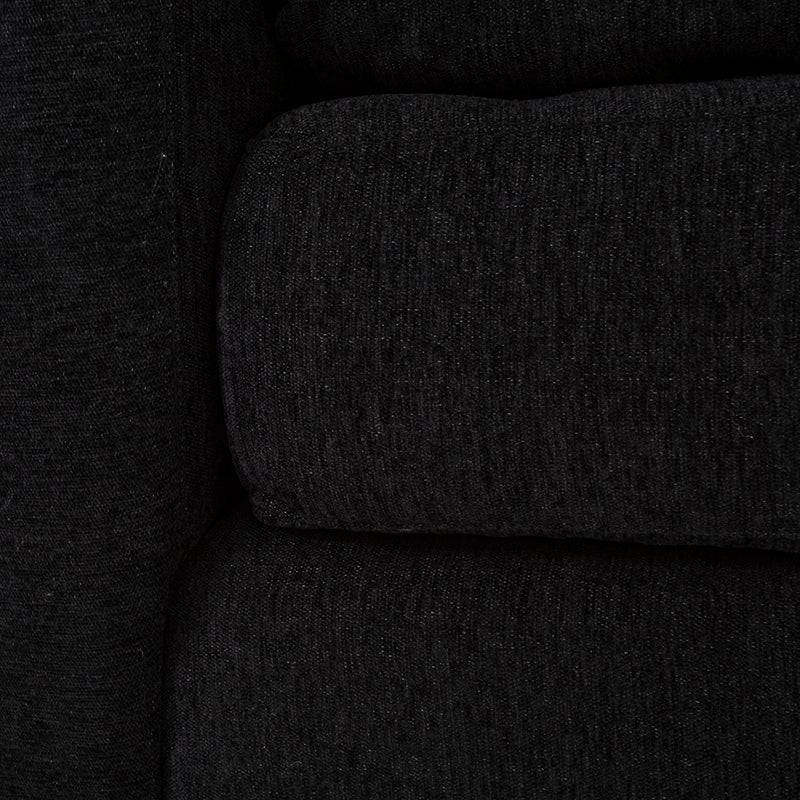 Módulo de sala Lazy Loveseat en tela negra, sofá en ángulo con respaldo y cojines, dimensiones 172x90x94 cm, deurope.com.mx