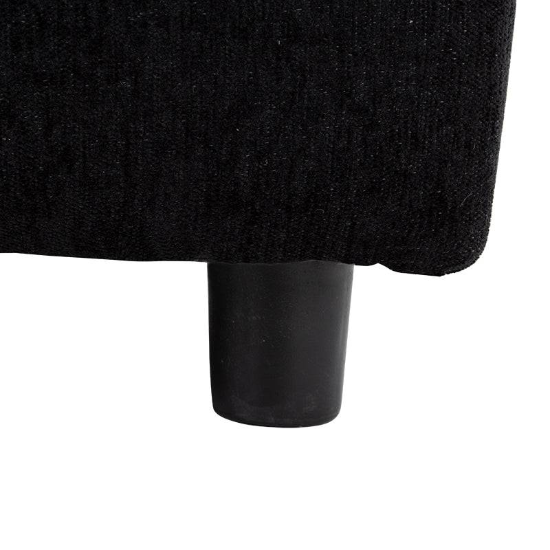 Módulo de sala Lazy Loveseat en tela negra, sofá de esquina con respaldo y cojines, dimensiones 172x90x94 cm, deurope.com.mx