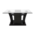 Mesa de centro Tulip de madera nogal con cubierta de cristal, tamaño 90x45x90 cm, diseño moderno y elegante.