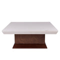 Mesa de centro Mond de Deurope con chapa de caoba y cubierta de mármol, dimensiones 100x100x43 cm, estilo elegante y moderno.