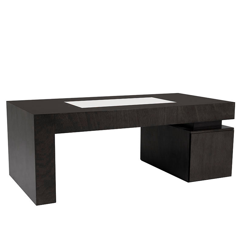 Mesa de centro Tamayo de Deurope con chapa de caoba y placa de mármol, tamaño 120x45x60 cm, estilo elegante y moderno.
