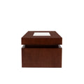 Mesa de centro Tamayo de madera con chapa de caoba y placa de mármol, tamaño 120x45x60 cm, deurope.com.mx