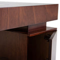 Mesa de centro Tamayo en chapa de caoba con placa de mármol, dimensiones 120x45x60 cm, deoupe.com.mx