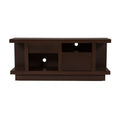 Mueble para TV Lisboa de Deurope en color café, madera industrializada, frente con espacio para pantalla y almacenamiento.