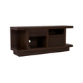 Mueble para TV Lisboa de madera industrializada en color café, con dimensiones de 140x60x40 cm, frente y detalles visibles.