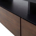Mueble para TV Ohana de madera en acabado grafito y nogal, con diseño moderno y dimensiones de 200x65x40 cm.