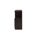 Mueble para TV Asturias de madera industrializada en color moka, con 140 cm de ancho, 104 cm de alto y 40 cm de fondo.