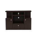 Mueble para TV Asturias de madera industrializada en color moka, con espacio para electrodomésticos y estilo moderno.