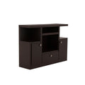 Mueble para TV Asturias de estilo industrial en madera moka, con espacio para televisor y almacenamiento, mide 140x40x104 cm