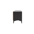 Mueble para TV Lazy de deurope.com.mx en color negro nogal, madera industrializada, con espacio de 160 cm de ancho y 54 cm de alto.