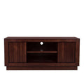 Mueble para TV Quebec de madera de nogal, encino y okumé, con 140 cm de ancho, 60 cm de alto y 50 cm de fondo, acabado en chapa.