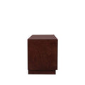 Mueble para TV Quebec de madera de nogal, encino y okumé, con superficie de 140 cm, alto 60 cm y fondo 50 cm, en acabado natural