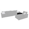 Juego de sala Lazy de 6 piezas en tela negra con otoman, sofá y asientos cómodos, ideal para sala moderna y elegante.