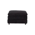 Juego de sala Lazy de 6 piezas con sofá y otomán en tela negra, dimensiones de 82x65x82 cm, estilo moderno y cómodo.
