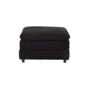 Otoman negro de tela para sala Lazy, módulo de sala de deurope.com.mx, con acabado plano y dimensiones de 82x65x82 cm