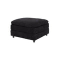 Juego de sala Lazy de 6 piezas con sofá y otomán en tela negra, dimensiones: 82x65x82 cm, estilo moderno y cómodo.
