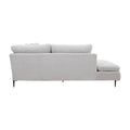 Sala Jess con chaise en tela marfil, estilo moderno, con cojines y estructura de madera, tamaño amplio para sala de estar.