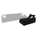 Módulo de sala Lazy Chaise de lujo en tela negra, con estructura moderna y dimensiones de 95x90x174 cm, de deurope.com.mx