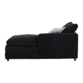 Módulo de sala Lazy chaise negro de tela, con respaldo y asiento amplio, tamaño 95x174x90 cm, de estructura moderna de deurope.com.mx.