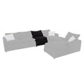 Juego de sala Lazy deoupe, set modular negro con sillón central, tejido plano, dimensiones 82x90x94 cm, cómodo y moderno.