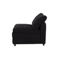 Juego de sala modular Lazy deurope.com.mx, sofá negro de tela con sillón central, dimensiones 82x90x94 cm.