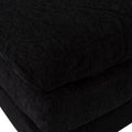 Juego de sala Lazy de 3 piezas en tela negra, incluye sillón central, con dimensiones visibles en el diseño.